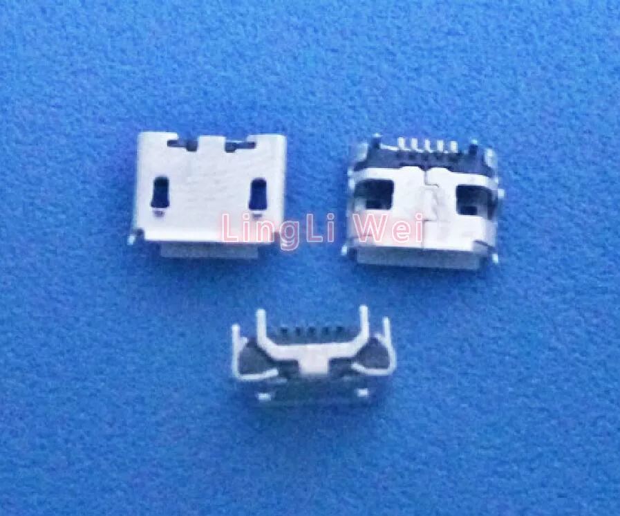 10pcs micro USB 5pin jack Ox horn Four leg plate socket Female socket USB connector Ox horn short needle mini usb