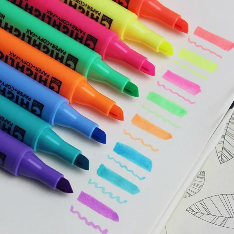 

8PCS STA Highlighter Marker Pen Point Style Fluorescent Propylene Pen Decorative Diy For Graffiti Waterborne Paint