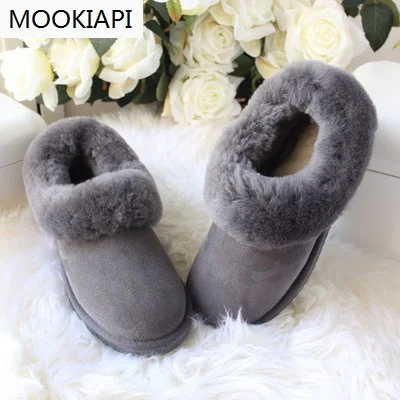 New European winter sheep\'s fur-in-one snowboots, cotton shoes, household thicker, shallow-mouthed, non-skid cotton shoes, 2019