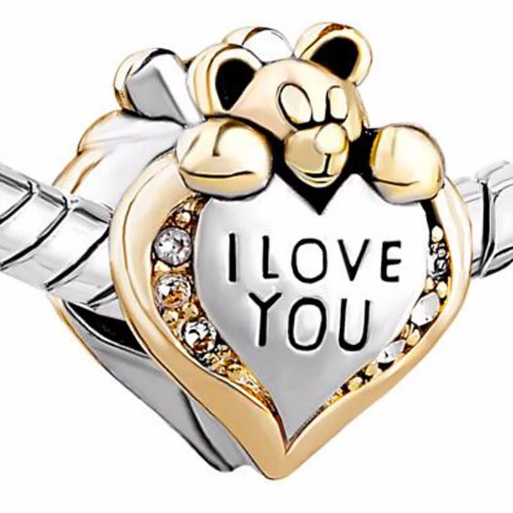 2023 New I Love the little Mouse Beads Fit Pandora Charm Bracelet Hand Jewelry Accessories Christmas Gift