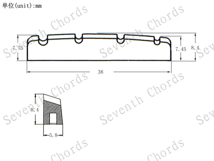 2 Stücke Kunststoff 4 Saiten Bass Muttern Größe 38*5,8*8,4mm Lvory Weiß Schwarz Für Wählen Gitarre Zubehör Teile – Detail 8