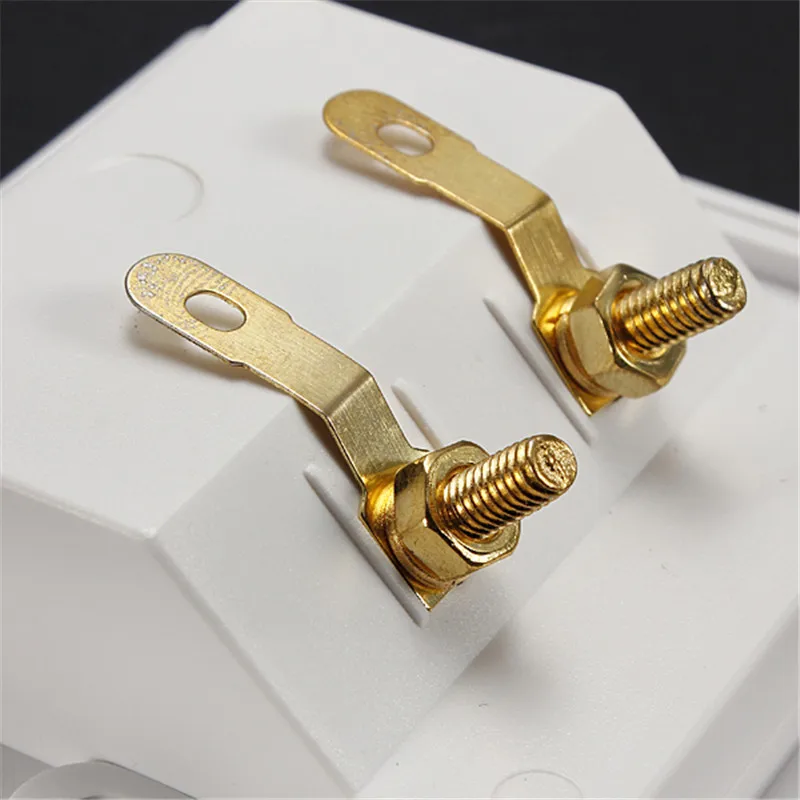 2 Binding Post Banana Plug Gold Plated Audio Jacks Wall Plate Panel Two Speakers Interface 86mm x 86mm