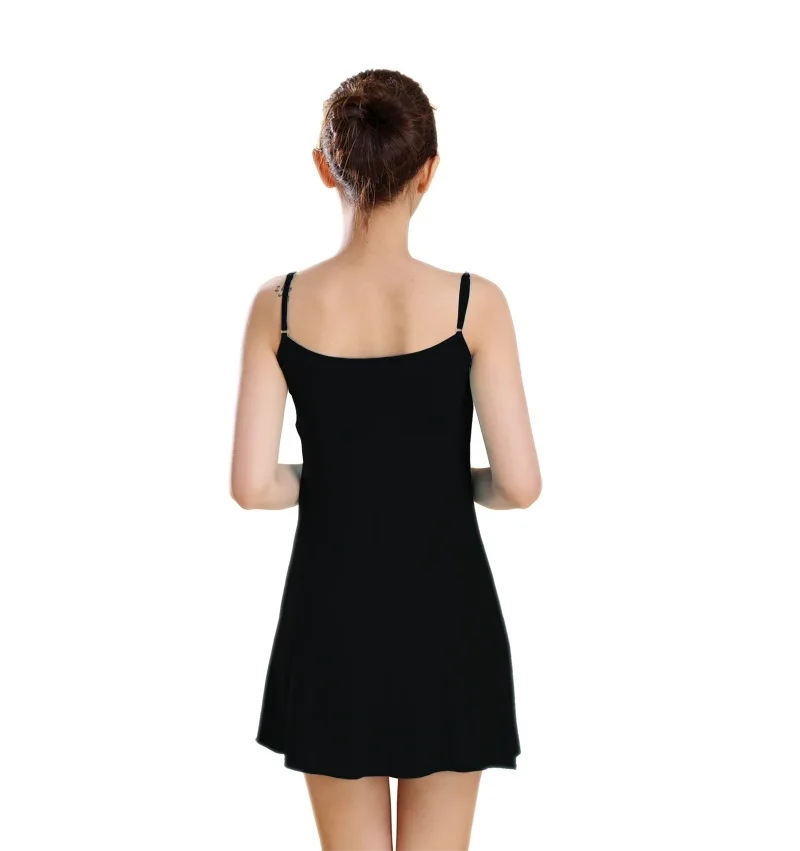 Women Modal Slim sleepwear Ladies nightgown Breast pad Camisole Sling homewear elegant V neck nightdress