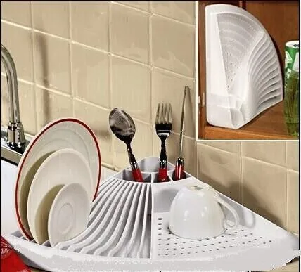 Dish Drainer dish drying rack kitchen organizer 3 in 1  Corner Space Saving Dish Rack