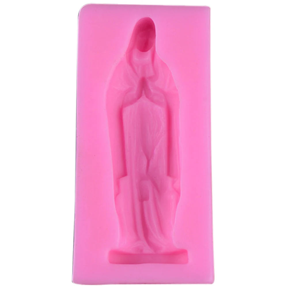 M602 Goddess Girl Prayer Candle Mould Soap Mold Kitchen-Baking Resin Silicone Forms Home Decoration 3D DIY Clay Craft Making