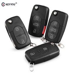 KEYYOU 2/3/4 Button Remote Flip Folding Remote Key Shell Case For VW Volkswagen Jetta Beetle Golf Passat Polo Bora Touran CR1616