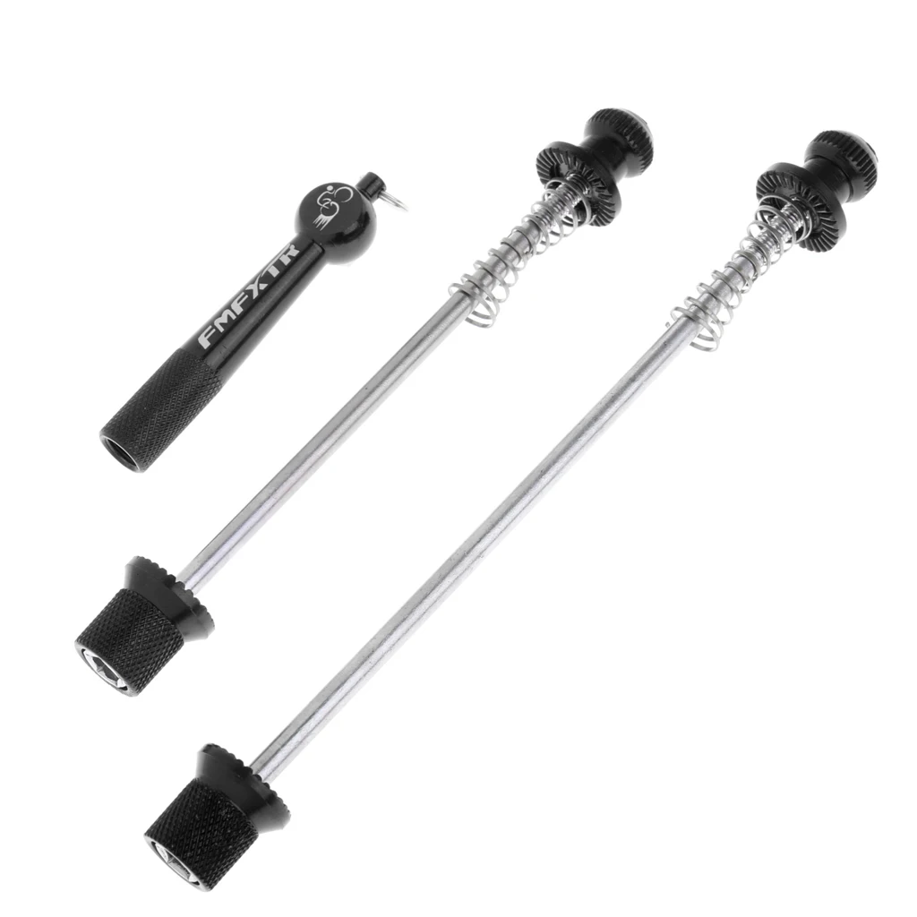 Anti Theft Skewers Set Bicycle Wheel Hub Front and Rear Quick Release Skewers Lever Axle with Locking Keys 145/183mm 4 Colors