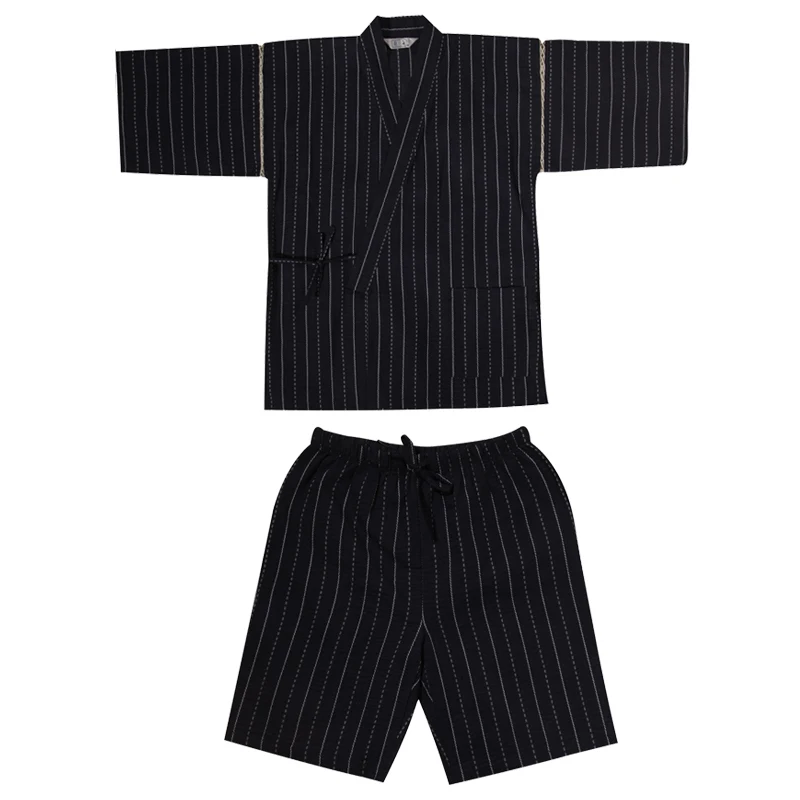 Conjunto de pijama kimono masculino, verão 95% algodão japonês manga curta