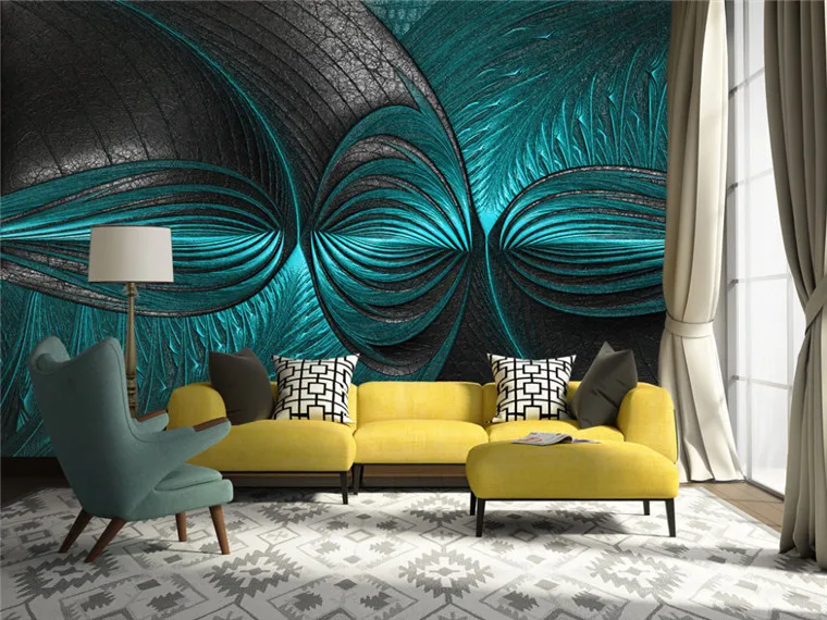 

Living Room Bedroom Wallpaper 3D Modern Turquoise Green Wall Custom Photo Wallpaper Mural wall papers home decor