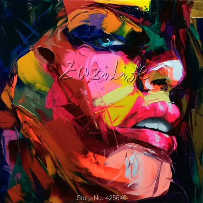 Palette knife painting portrait Palette knife Face Oil painting Impasto figure on canvas Hand painted Francoise Nielly 19