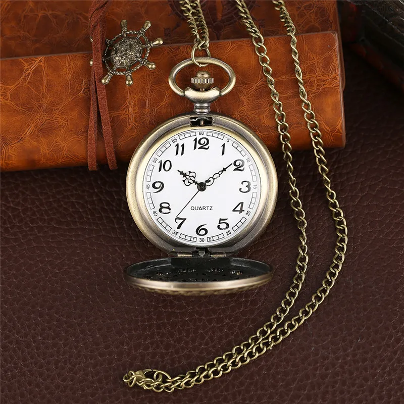 Montre de Poche à Quartz en Bronze Antique Vintage pour Homme et Femme, Pendentif en Toile d'Araignée Creuse, Collier de Pull Unique, Steampunk