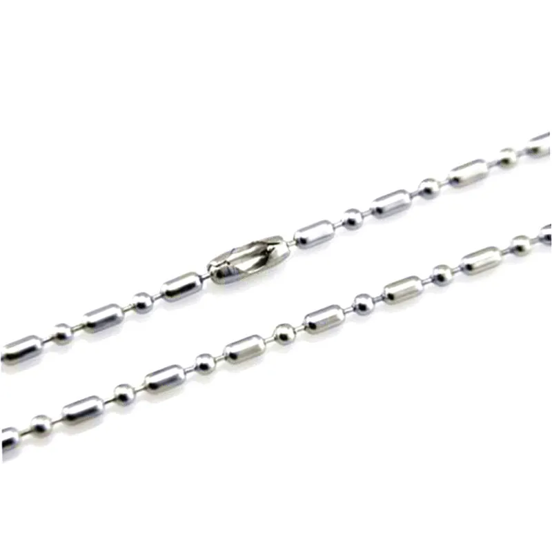 10pcs/lot Stainless Steel Bamboo Ball Beads Chain On The Neck For Men DIY Jewelry Making Accessories Necklace Dog Tag Chains