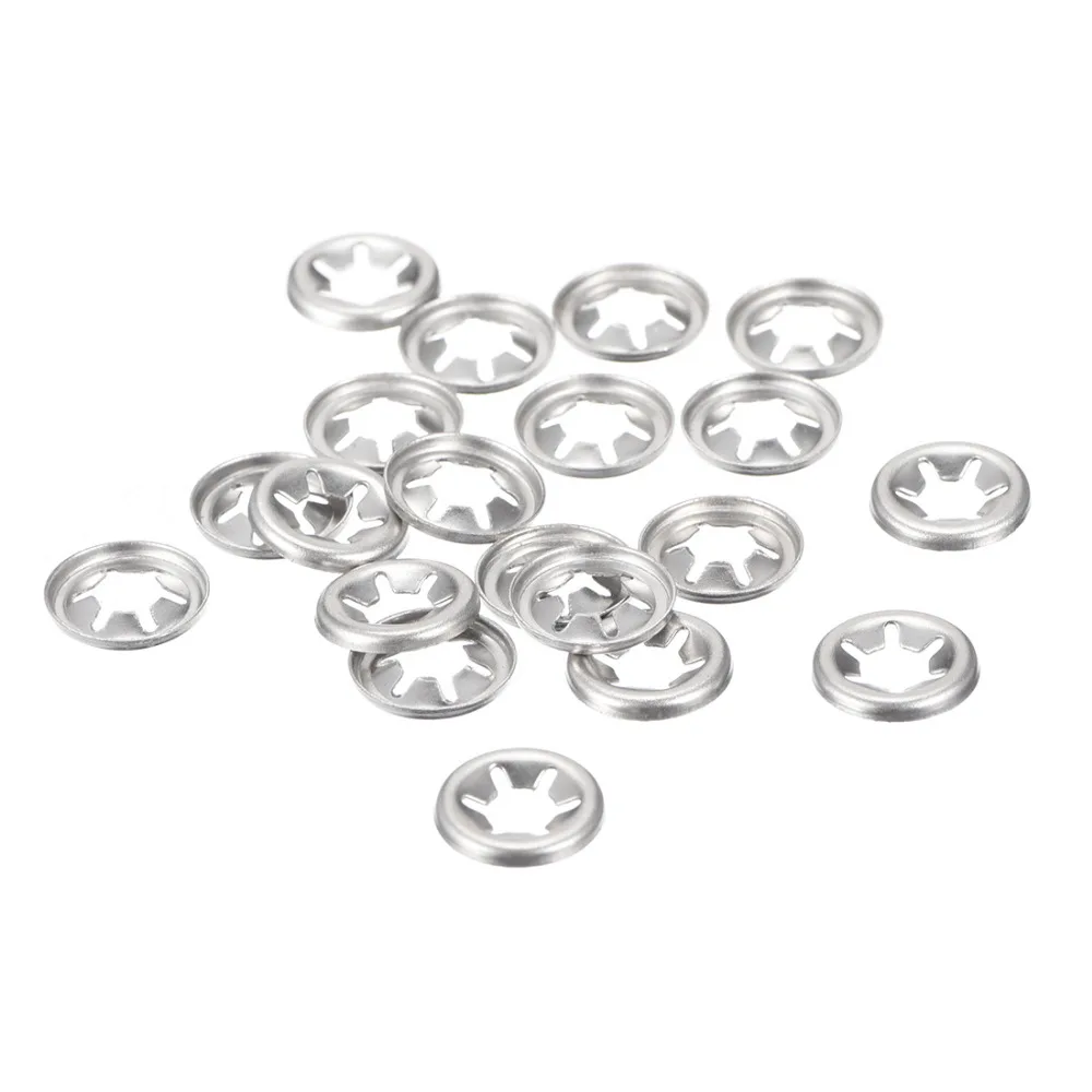 Uxcell 20pcs/lot M5/6/7/8/12 304 Stainless Steel Internal Tooth Starlock Washer Locking Speed Clip Hardware Corrosion Resistant