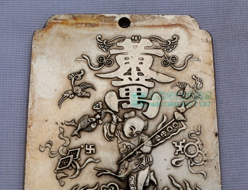 China tibet Silver Bullion thanka fengshui Gold one thousand catties statue Waist tag hang metal handicraft