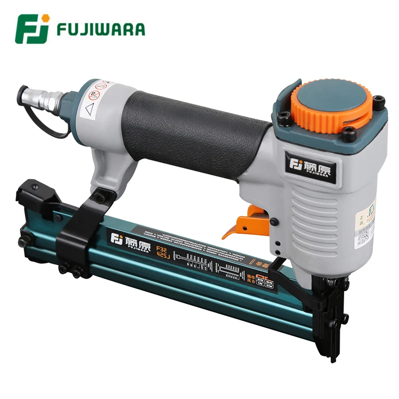 FUJIWARA 2-in-1 Carpenter Pneumatic Nail Gun Woodworking Air Stapler Home DIY Carpentry Decoration F10-F30, 422J Nails