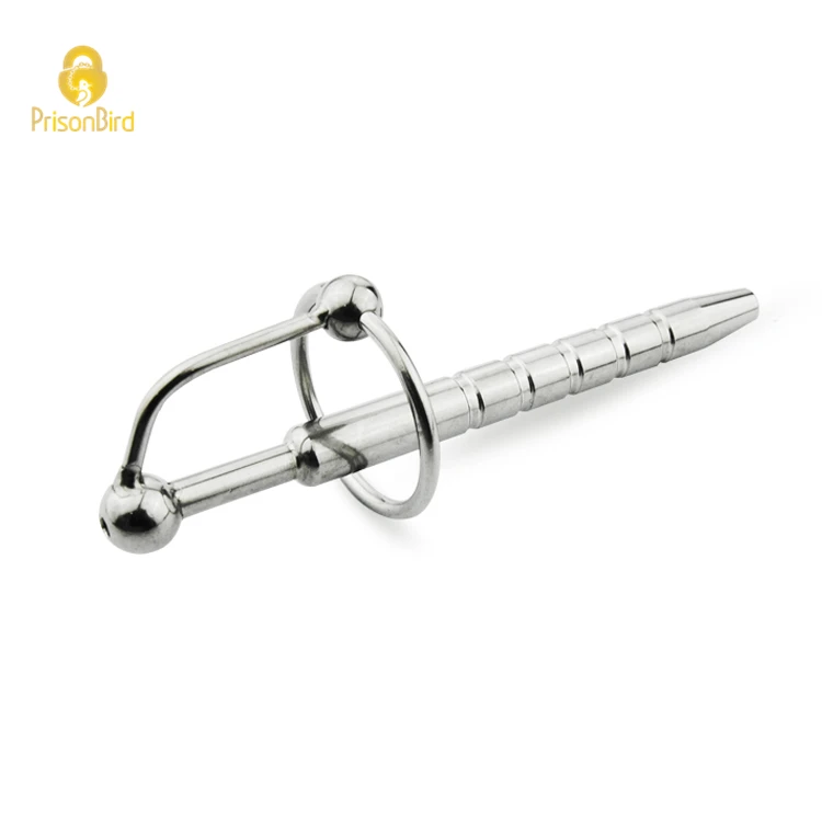 Male Stainless Steel Urethra Catheter with 2 size Cock ring,Penis Urinary Plug,Sex Toy,Urethra Stimulate DilatorA089