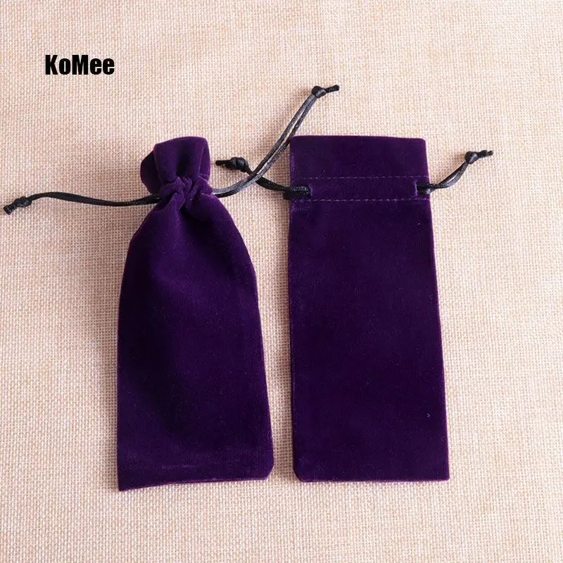 

50pcs 6x15.5cm (2.36"x6.1") Velvet Pouch Drawstring Jewelry Pouches Gift Bags For Packing Lipstick packing Bag