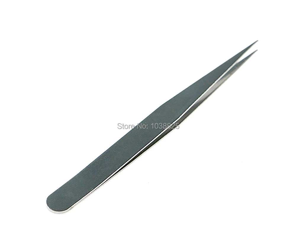 Stainless Steel 12.5cm Dental Precision Long Straight Forceps Tweezers Roasting Clamp