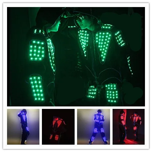 Full Color Led Luminous Men Costume Can Change 7 Colors Performance Wear Clothes Illuminate Led Light Emitting Clothing