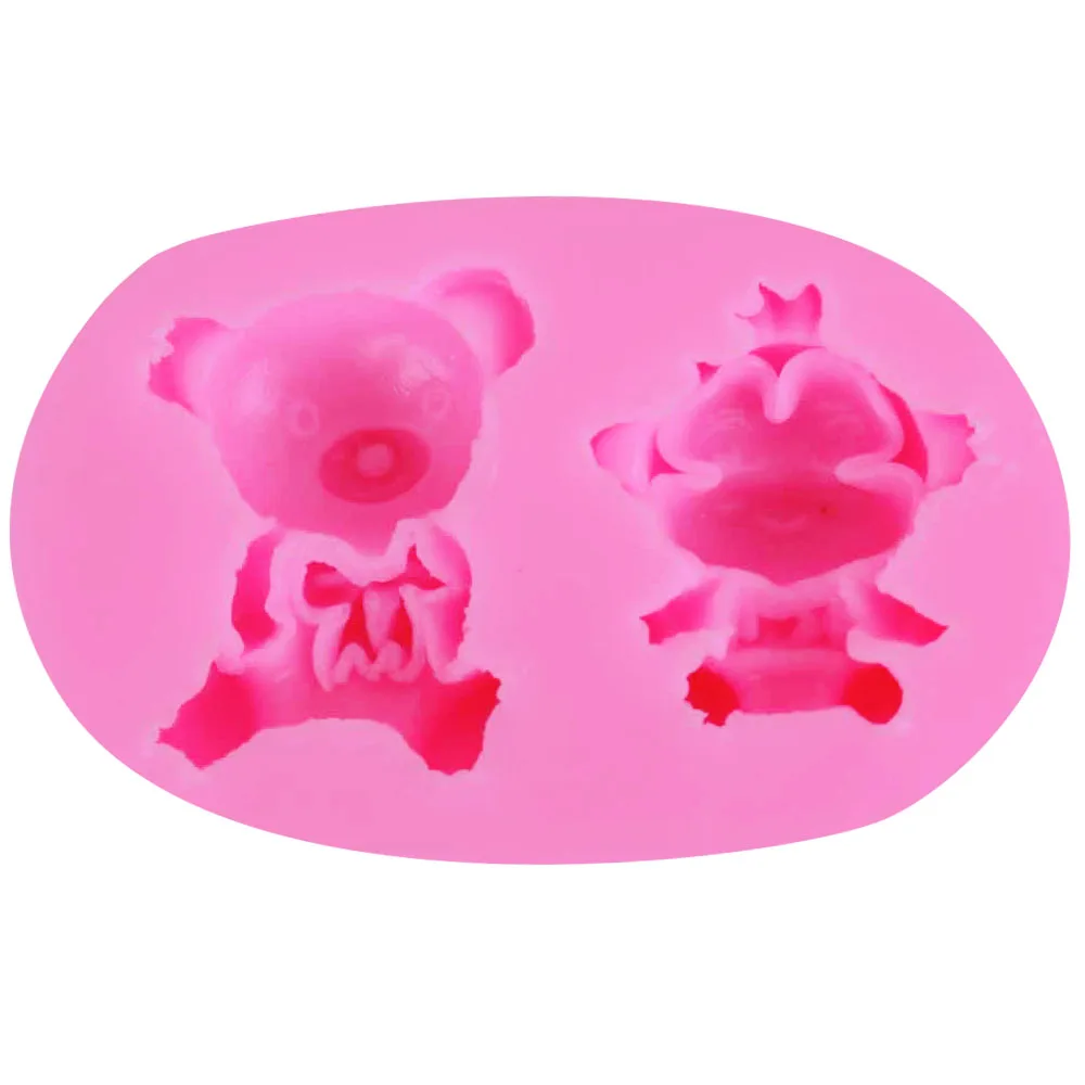 Sophronia Cute Bear&Monkey Silicone Chocolate Mold 3d Jelly Biscuit Ice Gelatin Sugar Baking Cake Pop Moulds Confectionery F1018