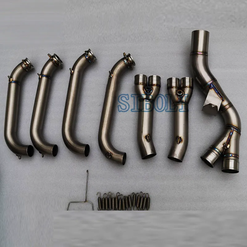 Motorcycle Full Exhaust System Connect Pipe Titanium Alloy Tube For  S1000R S1000RR 2010 11 12 13 14 15 2016 2017 2018 2019