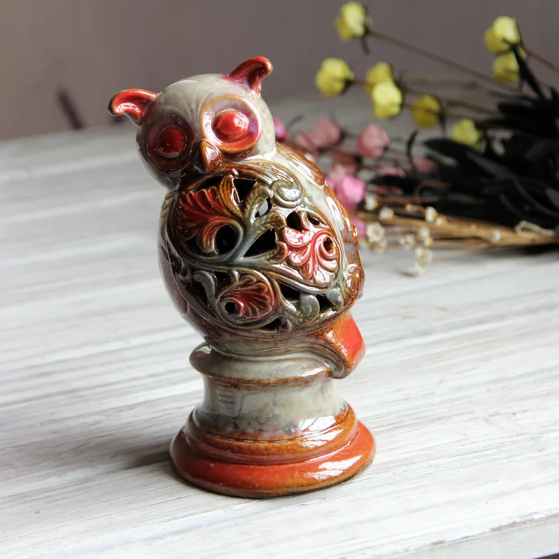 Ceramic Owl Owl vaporizer Candlestick Decoration ceramic crafts household animals