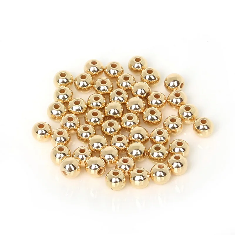 6mm 600pcs Gold/Rhodium Plated Acrylic Plastic CCB Round Loose Spacer Beads for DIY Necklace Bracelet Jewelry Findings