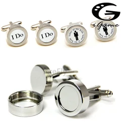 Men's Fashion Cufflink Functional Photo Frame Design Round Photo Holder Cufflinks Wholesale