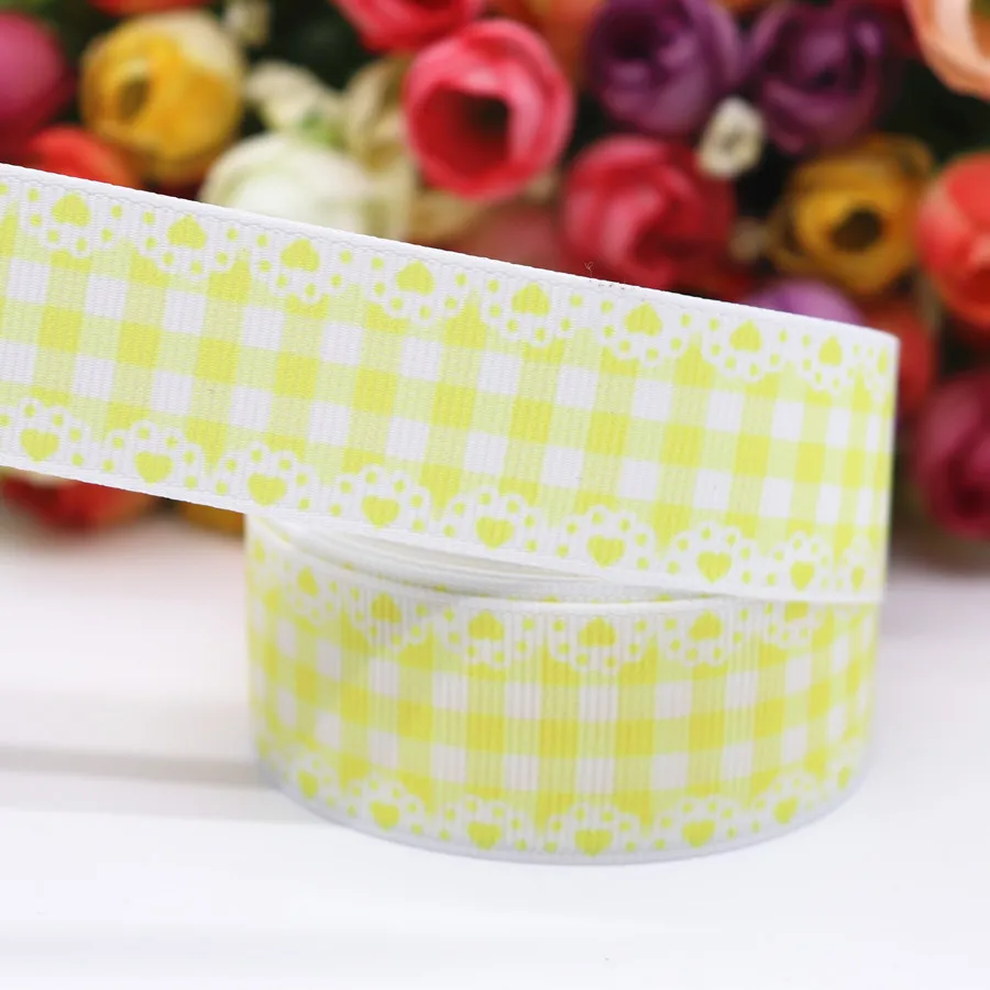 10 Yards 1" 25MM Ripsband Spitze Gittermuster bedrucktes Band für Haarschleifen DIY-Handwerk handgefertigte Accessoires M19050801 – Detail 7