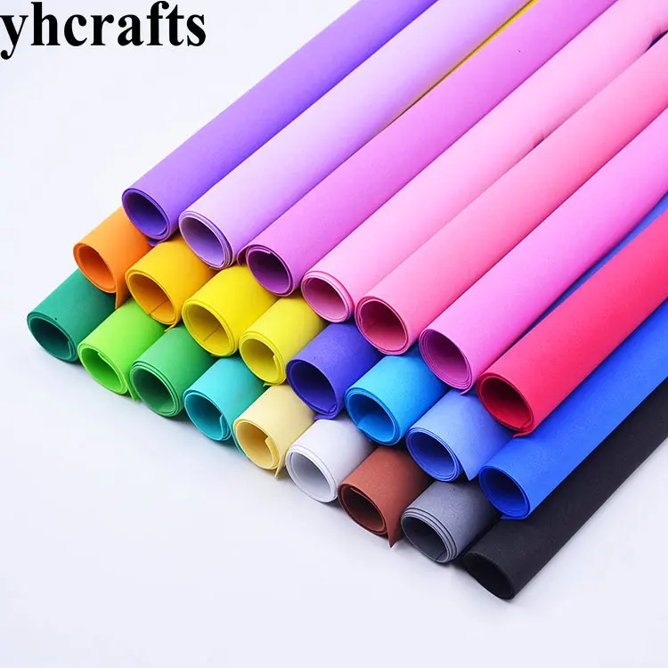 

24PCS/LOT.2mm 48cm 24 color Eva foam sheets Craft sheets School projects Handmade material Foam paper Kindergarten supplies