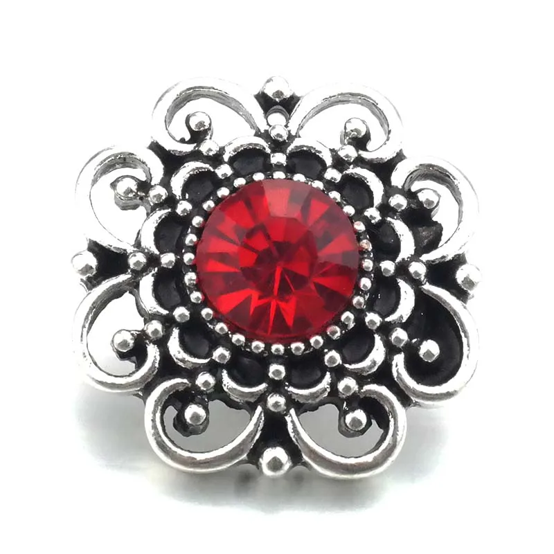 New KZ3164 Beauty Rhinestone hollow flowers 20MM snap buttons fit 18mm snap jewelry wholesale