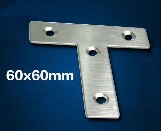 

20 Pieces 60x60x15mm Stainless Steel T Shape Angle Plate Corner Bracket Thinckness 1.5mm