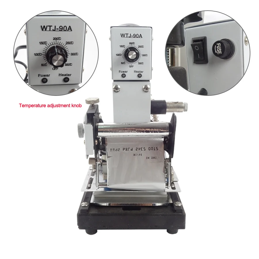 1 개 핫 스탬핑 기계 PVC 카드 회원 클럽 핫 호일 스탬핑 청동 기계 WTJ-90AS