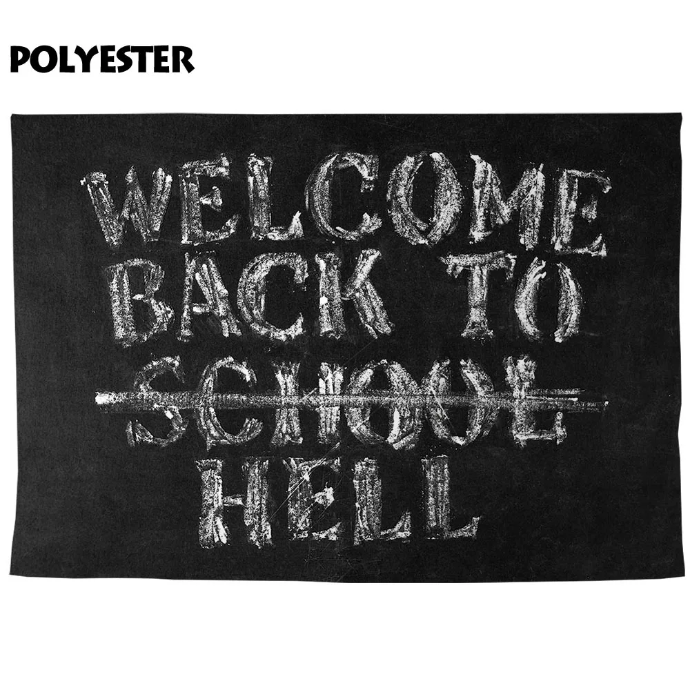 Allenjoy backdrop photocall blackboard welcome to school or hell chalk words students background for photo photography photocall