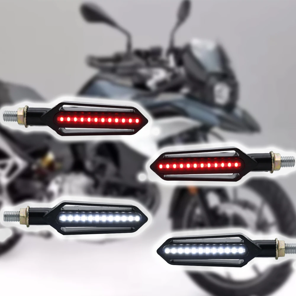 Motorcycle Accessories Turn Signal Light Flowing Water Indicator Lighting White DRL Indicators Blinkers Flickerred Brake Lamp