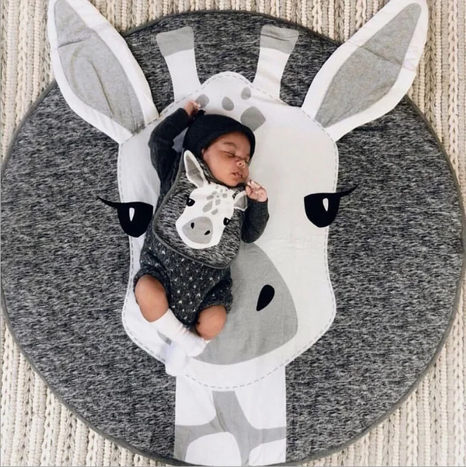 90CM Round Baby Playmat Nursery Rug Crawling Mat Teepee Floor Mats Soft Play Rugs Creeping Children Room Decorative Carpet Pads