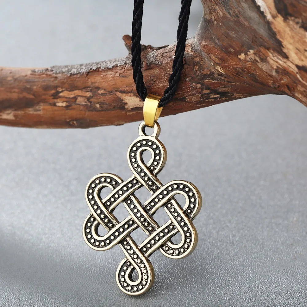 CHENGXUN Viking Knot Irish Men Necklace Norse Infinite Knot Viking Slavic Scandinavian Pendant Amulet Nordic Talisman