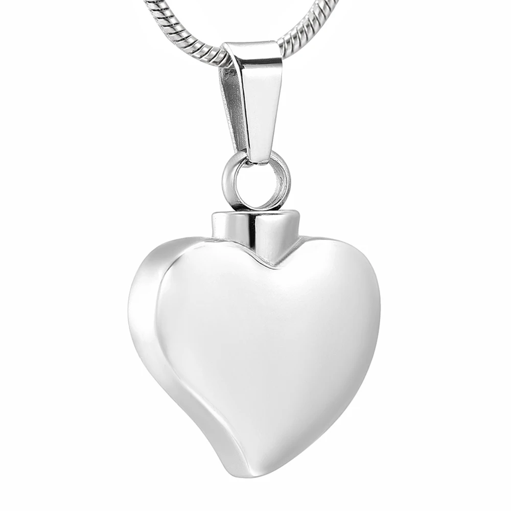 

JJ001 Heart Cremation Necklace - Free Engraving Stainless Steel Memorial Urn Pendant Ashes Holder Keepsake Jewelry For Women