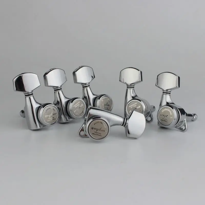 GUYKER Chrome Guitar Locking Tuners Electric Guitar Machine Heads Tuners Lock Silver Guitar Tuning Pegs ( With packaging)