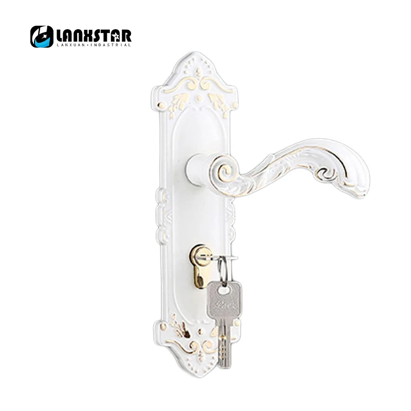 

Hot Supply 50 Lock-body Three Shaft Zinc Alloy Handle Lock Mute Lockcore Brass Lockset Wood Door Locks