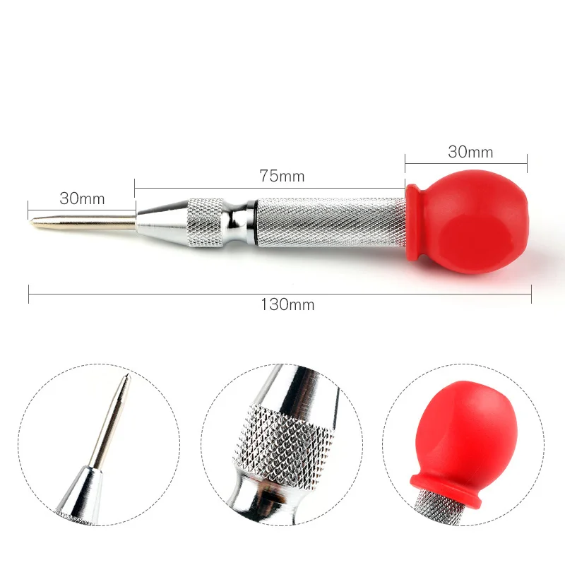 HOEN 1x HSS Center Punch Stator Punching Automatic Center Pin Punch Spring Loaded Marking Drilling Tool With A Protective Sleeve