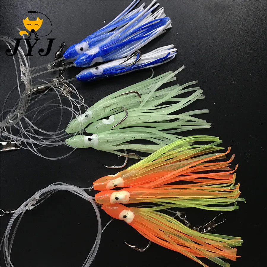 Artificial 6 bags srtificial octopus sabiki rigs bait , fishing snapper rigs , Sea Grouper pink sailfish lure bottom bait