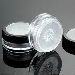 10pcs/Lot 10g Black Clear Cap Loose Powder Compact With The Grid & Lid PP Powder Jar Packing Container Empty Powdery Cake Box