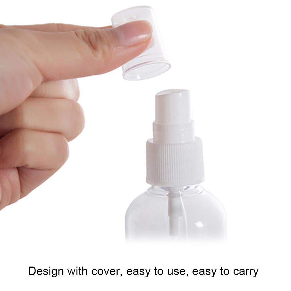 1 Pc 100/50/30ml Plastic Spray Bottle Portable Refillable Essential Cosmetics Atomizer Transparent Empty Alcohol Sprayer Bottles