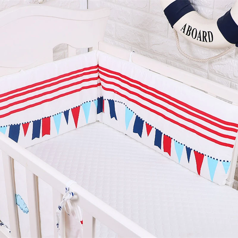 1 PC Cotton Baby Bed Bumper Room Decor Cartoon Pattern Crib Bumper Newborn Crib Protector Infant Cot Safety Rails For Kids Room