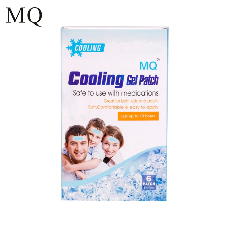 

6 Patches/ Boxes MQ Fever Patch Ice Cooling Patch 5*12cm Cooling Gel Patch Ice Sheet Hydrogel Cool Fever Plaster