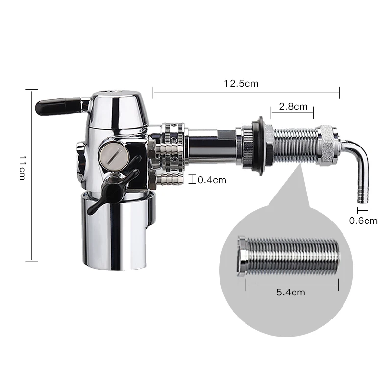 No-foam Bottle Filler With Keg Adapter For Beer Keg Mini Growler Stainless Steel Mini Keg Defoamer 3.6L/5L/10L Beer Brewing Tool