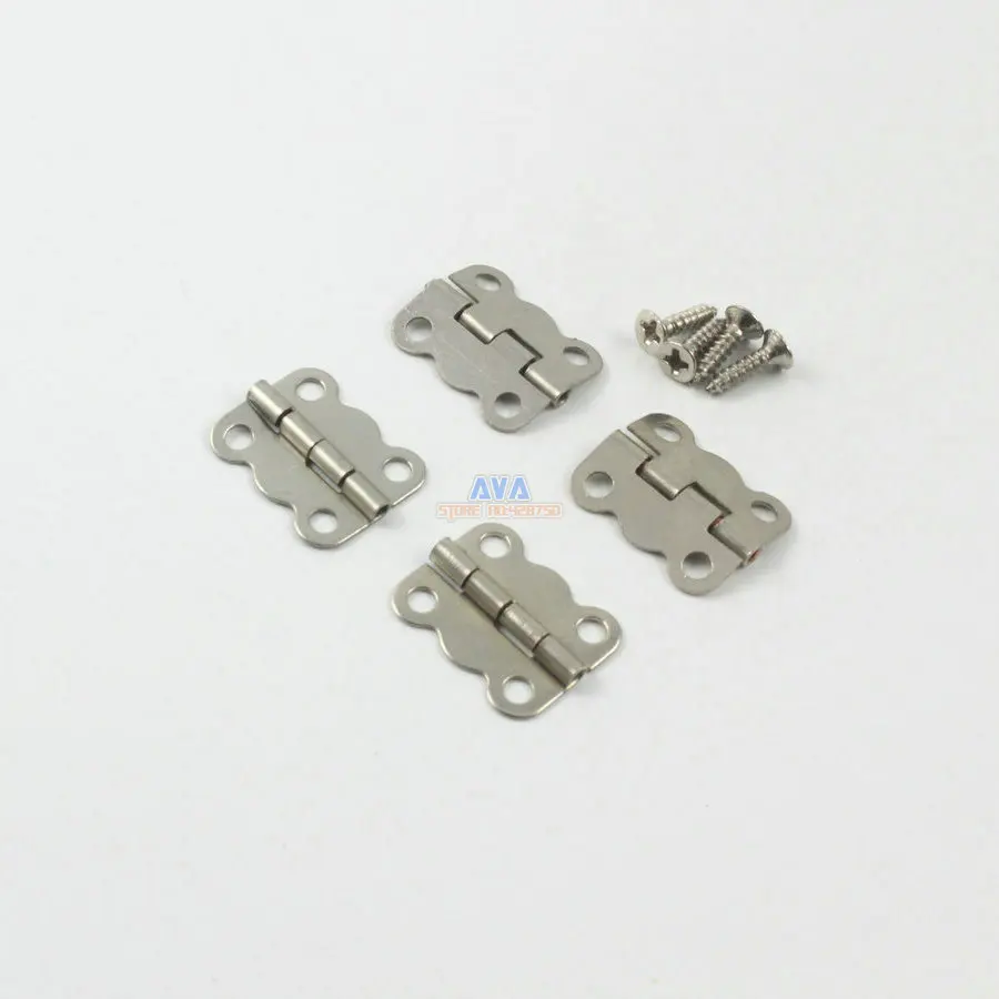 100 Pieces Silver Jewelry Box Hinge Furniture Hinge Small Hinge 16x13mm with Screws