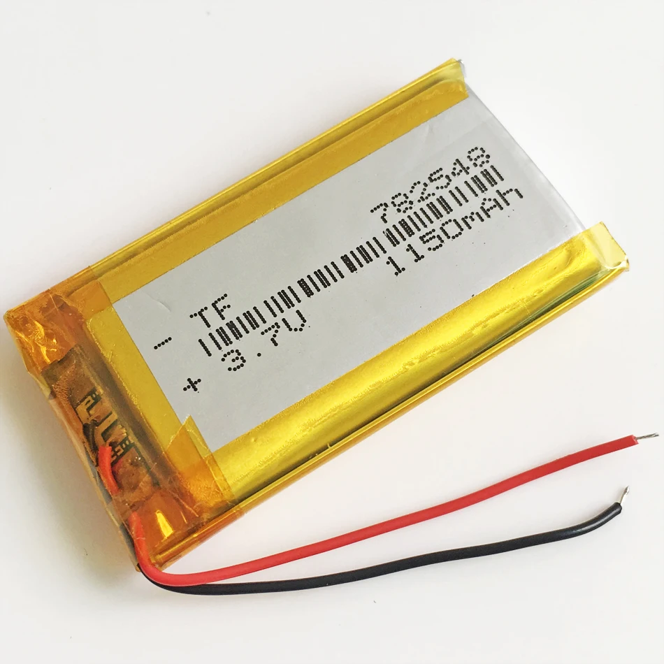 10 peças 3.7v 1150mah bateria recarregável lipo de polímero de lítio 782548 células para dvd pad alto-falante tablet pc banco de potência 7.8*25*48mm