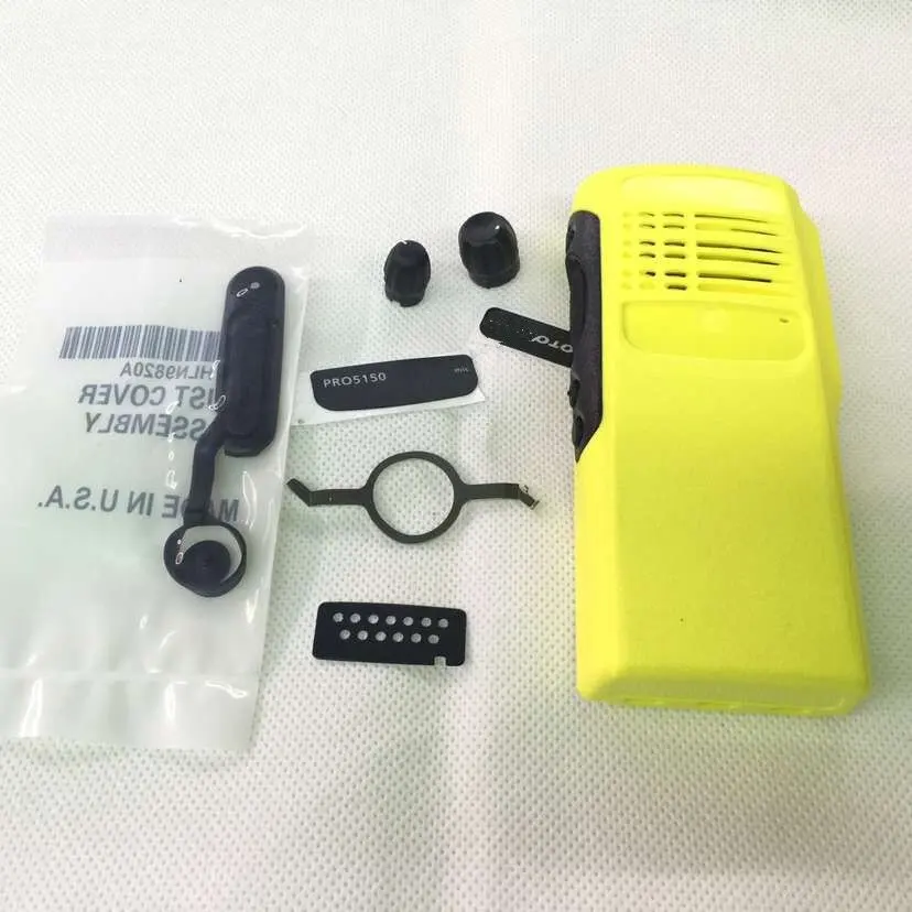 New Yellow Housing Case Front Cover Shell Surface+Dust Cover+Knob For Motorola GP328 GP5150 GP340 Radio Accessories